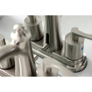Serena FB7628SVL Two-Handle 3-Hole Deck Mount 4" Centerset Bathroom Faucet with Retail Pop-Up, Brushed Nickel