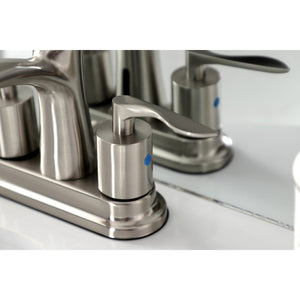 Serena FB7628SVL Two-Handle 3-Hole Deck Mount 4" Centerset Bathroom Faucet with Retail Pop-Up, Brushed Nickel