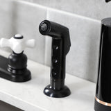 Victorian FB7790PXSP Two-Handle 4-Hole Deck Mount 8" Centerset Kitchen Faucet with Side Sprayer, Matte Black