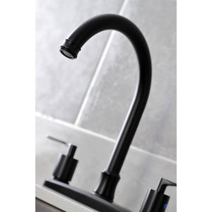 Serena FB7790SVLSP Two-Handle 4-Hole Deck Mount 8" Centerset Kitchen Faucet with Side Sprayer, Matte Black