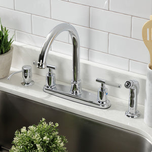Kaiser FB7791CKLSP Two-Handle 4-Hole Deck Mount 8" Centerset Kitchen Faucet with Side Sprayer, Polished Chrome