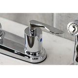 Serena FB7791SVLSP Two-Handle 4-Hole Deck Mount 8" Centerset Kitchen Faucet with Side Sprayer, Polished Chrome