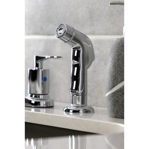 Serena FB7791SVLSP Two-Handle 4-Hole Deck Mount 8" Centerset Kitchen Faucet with Side Sprayer, Polished Chrome