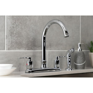 Serena FB7791SVLSP Two-Handle 4-Hole Deck Mount 8" Centerset Kitchen Faucet with Side Sprayer, Polished Chrome