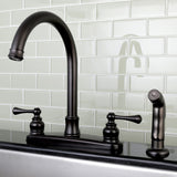 Vintage FB7795BLSP Two-Handle 4-Hole Deck Mount 8" Centerset Kitchen Faucet with Side Sprayer, Oil Rubbed Bronze