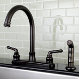Naples FB7795NMLSP Two-Handle 4-Hole Deck Mount 8" Centerset Kitchen Faucet with Side Sprayer, Oil Rubbed Bronze