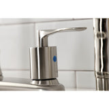 Serena FB7798SVLSP Two-Handle 4-Hole Deck Mount 8" Centerset Kitchen Faucet with Side Sprayer, Brushed Nickel