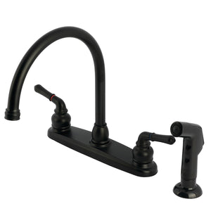 Magellan FB790SP Two-Handle 4-Hole Deck Mount 8" Centerset Kitchen Faucet with Side Sprayer, Matte Black
