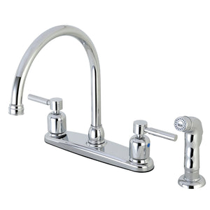 Concord FB791DLSP Two-Handle 4-Hole Deck Mount 8" Centerset Kitchen Faucet with Side Sprayer, Polished Chrome