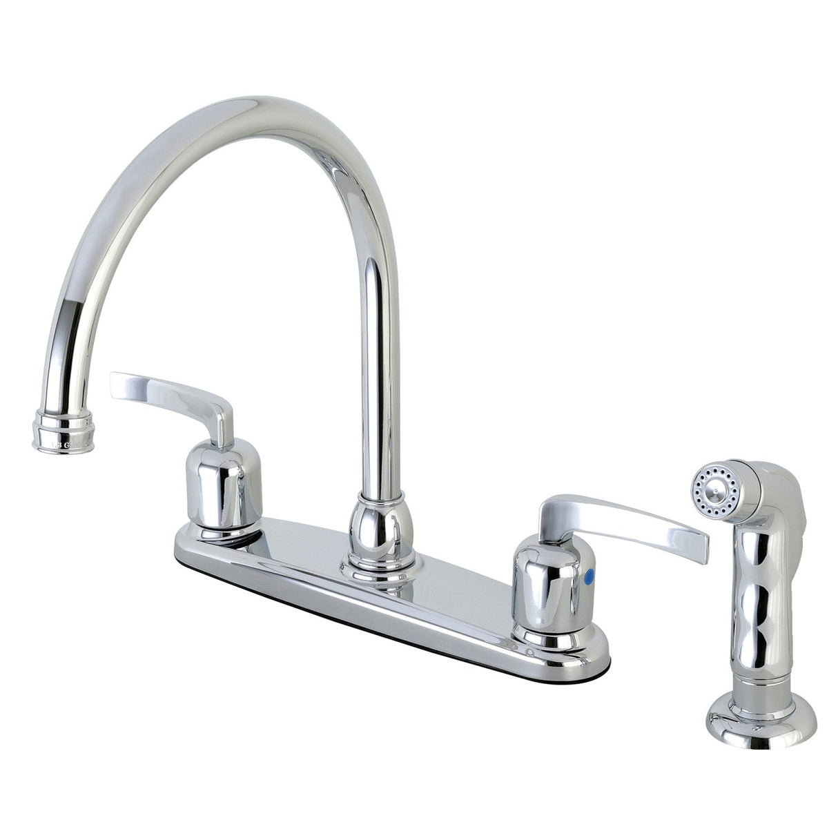 Centurion FB791EFLSP Two-Handle 4-Hole Deck Mount 8" Centerset Kitchen Faucet with Side Sprayer, Polished Chrome