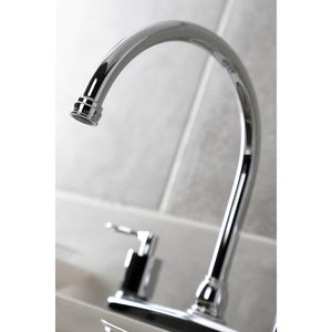 Serena FB791SVLSP Two-Handle 4-Hole Deck Mount 8" Centerset Kitchen Faucet with Side Sprayer, Polished Chrome