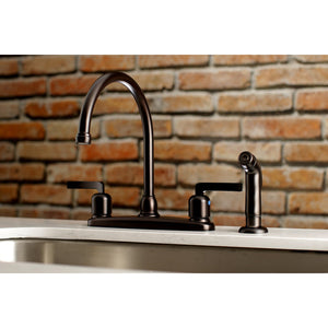 Centurion FB795EFLSP Two-Handle 4-Hole Deck Mount 8" Centerset Kitchen Faucet with Side Sprayer, Oil Rubbed Bronze