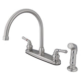 Magellan FB798SP Two-Handle 4-Hole Deck Mount 8" Centerset Kitchen Faucet with Side Sprayer, Brushed Nickel