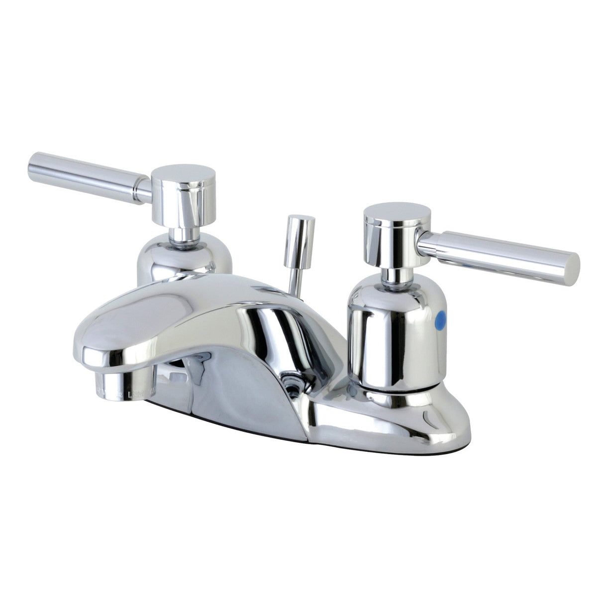 Concord FB8621DL Two-Handle 3-Hole Deck Mount 4" Centerset Bathroom Faucet with Plastic Pop-Up, Polished Chrome