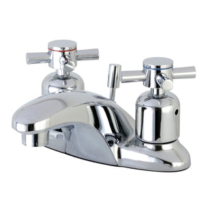 Concord FB8621DX Two-Handle 3-Hole Deck Mount 4" Centerset Bathroom Faucet with Plastic Pop-Up, Polished Chrome