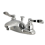 NuWave French FB8621NFL Two-Handle 3-Hole Deck Mount 4" Centerset Bathroom Faucet with Plastic Pop-Up, Polished Chrome