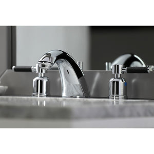 Kaiser FB8951DKL Two-Handle 3-Hole Deck Mount Widespread Bathroom Faucet with Plastic Pop-Up, Polished Chrome