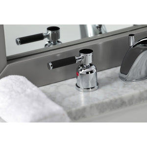 Kaiser FB8951DKL Two-Handle 3-Hole Deck Mount Widespread Bathroom Faucet with Plastic Pop-Up, Polished Chrome