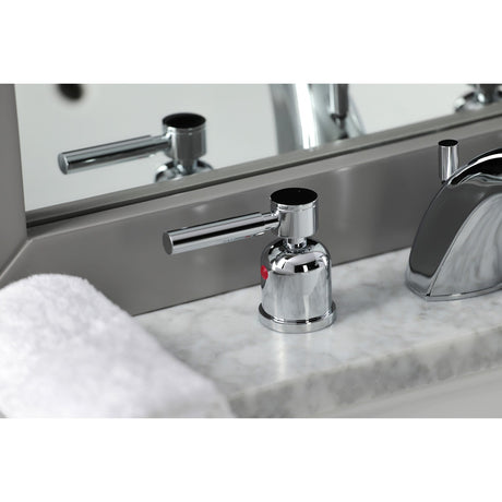 Concord FB8951DL Two-Handle 3-Hole Deck Mount Widespread Bathroom Faucet with Plastic Pop-Up, Polished Chrome