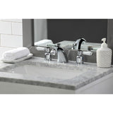 Paris FB8951DPL Two-Handle 3-Hole Deck Mount Widespread Bathroom Faucet with Plastic Pop-Up, Polished Chrome