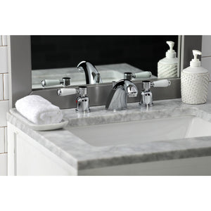 Paris FB8951DPL Two-Handle 3-Hole Deck Mount Widespread Bathroom Faucet with Plastic Pop-Up, Polished Chrome