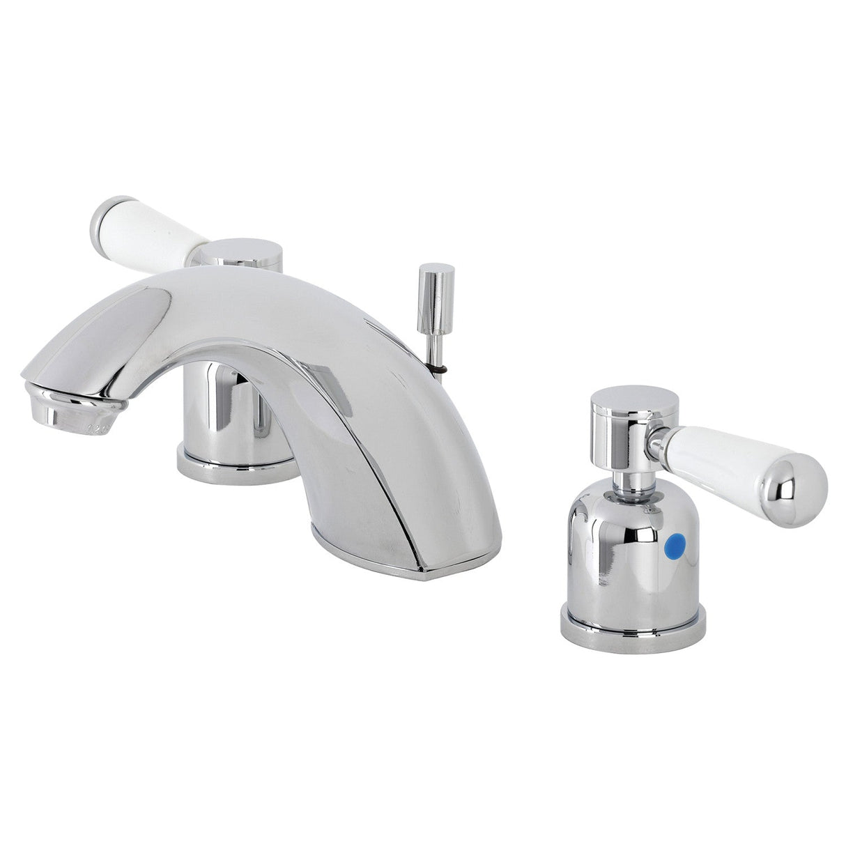 Paris FB8951DPL Two-Handle 3-Hole Deck Mount Widespread Bathroom Faucet with Plastic Pop-Up, Polished Chrome