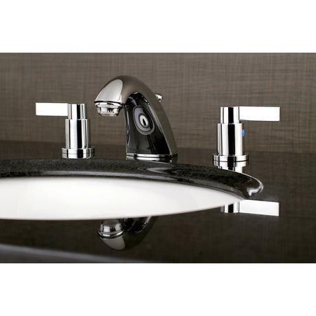 NuvoFusion FB8951NDL Two-Handle 3-Hole Deck Mount Widespread Bathroom Faucet with Plastic Pop-Up, Polished Chrome