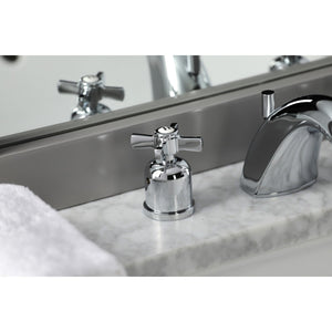 Millennium FB8951ZX Two-Handle 3-Hole Deck Mount Widespread Bathroom Faucet with Plastic Pop-Up, Polished Chrome