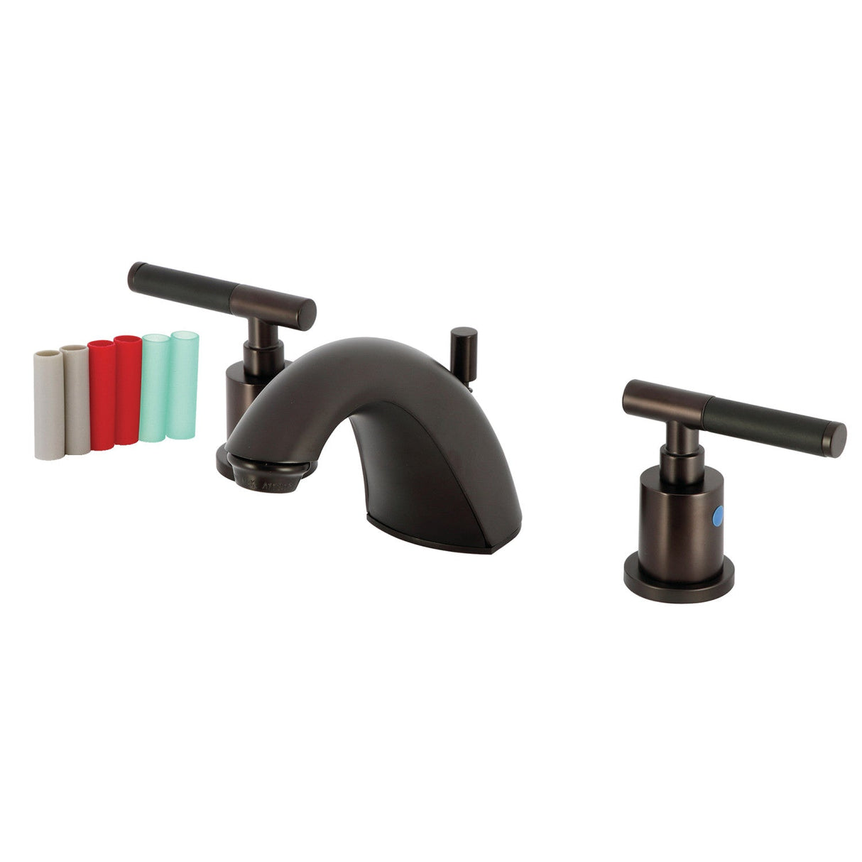 Kaiser FB8955CKL Two-Handle 3-Hole Deck Mount Widespread Bathroom Faucet with Plastic Pop-Up, Oil Rubbed Bronze