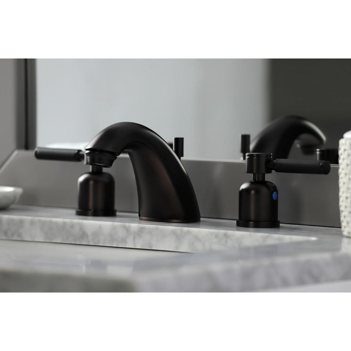 Kaiser FB8955DKL Two-Handle 3-Hole Deck Mount Widespread Bathroom Faucet with Plastic Pop-Up, Oil Rubbed Bronze