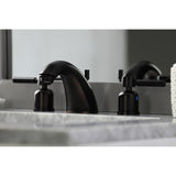 Concord FB8955DL Two-Handle 3-Hole Deck Mount Widespread Bathroom Faucet with Plastic Pop-Up, Oil Rubbed Bronze