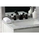 Paris FB8955DPL Two-Handle 3-Hole Deck Mount Widespread Bathroom Faucet with Plastic Pop-Up, Oil Rubbed Bronze