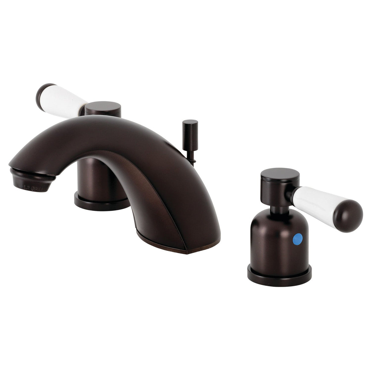 Paris FB8955DPL Two-Handle 3-Hole Deck Mount Widespread Bathroom Faucet with Plastic Pop-Up, Oil Rubbed Bronze