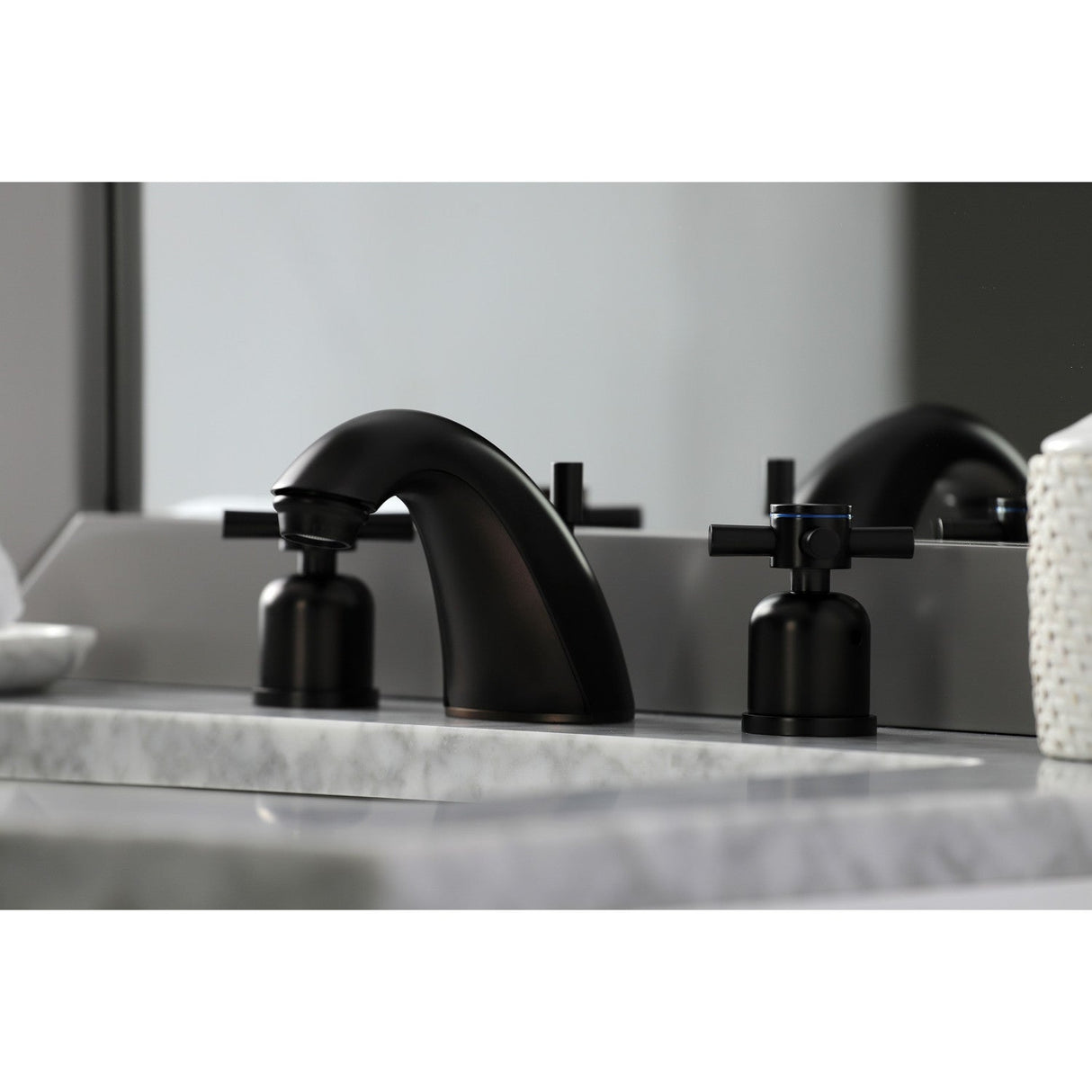 Concord FB8955DX Two-Handle 3-Hole Deck Mount Widespread Bathroom Faucet with Plastic Pop-Up, Oil Rubbed Bronze