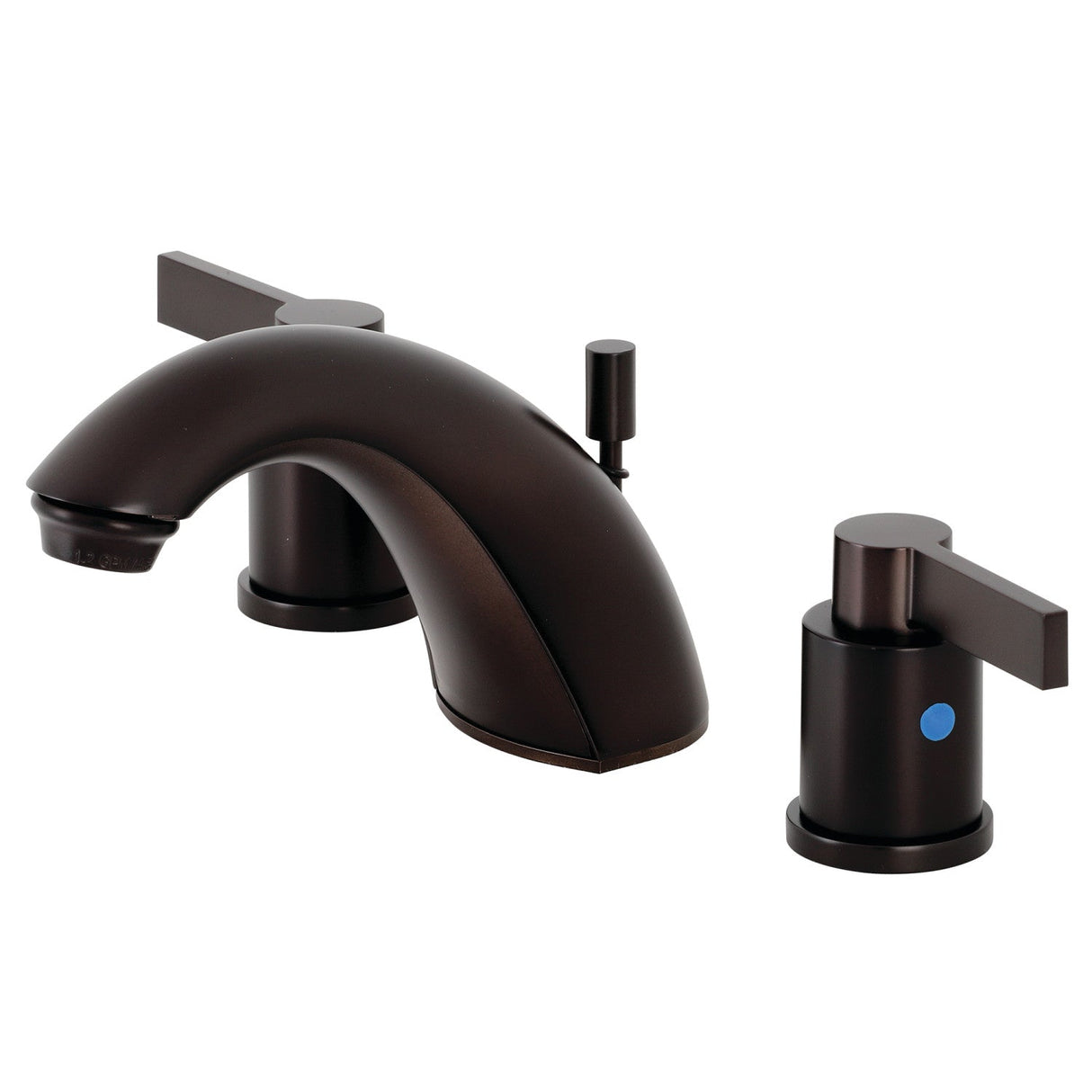 NuvoFusion FB8955NDL Two-Handle 3-Hole Deck Mount Widespread Bathroom Faucet with Plastic Pop-Up, Oil Rubbed Bronze