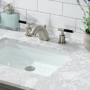 Kaiser FB8958CKL Two-Handle 3-Hole Deck Mount Widespread Bathroom Faucet with Plastic Pop-Up, Brushed Nickel