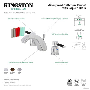 Kaiser FB8958DKL Two-Handle 3-Hole Deck Mount Widespread Bathroom Faucet with Plastic Pop-Up, Brushed Nickel