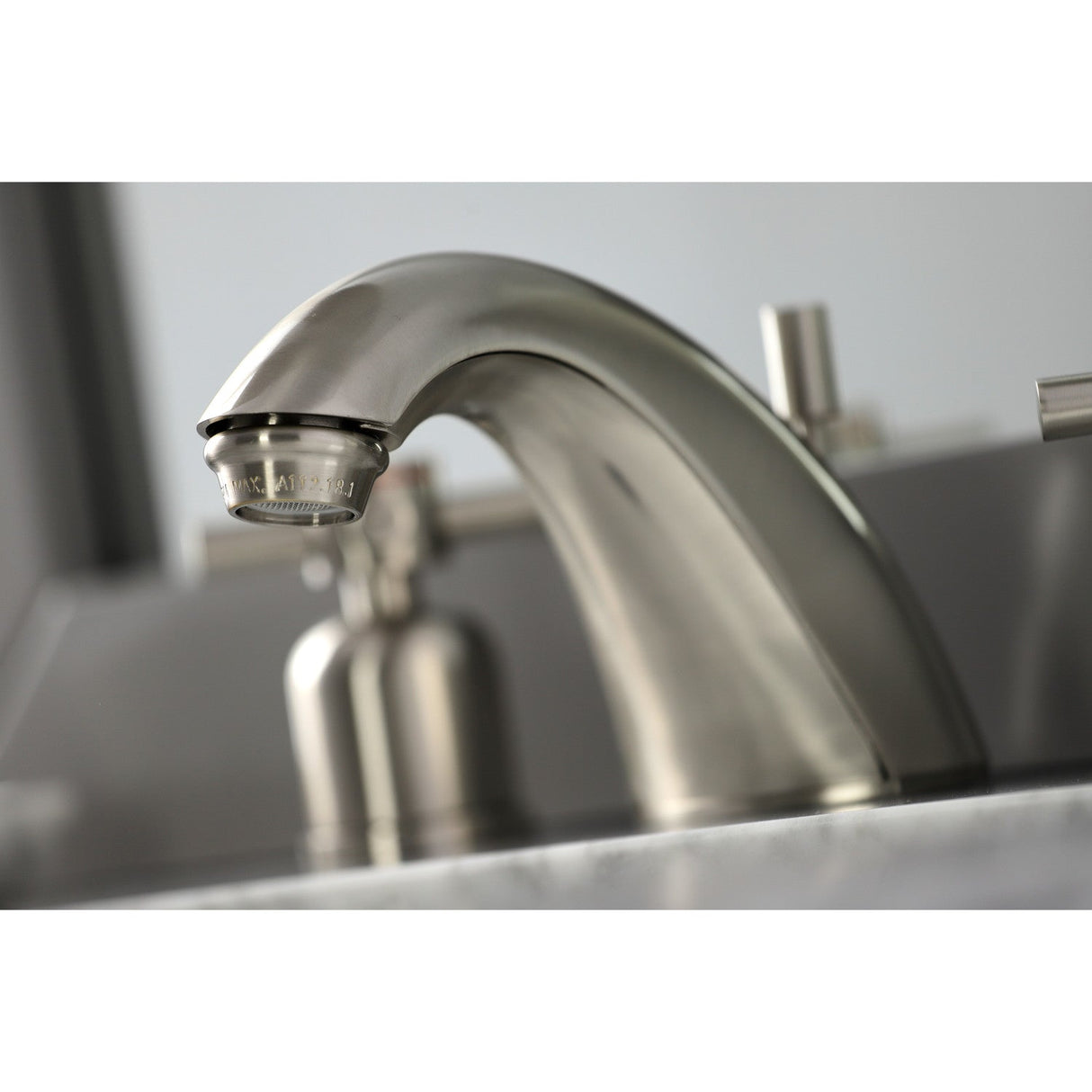 Concord FB8958DX Two-Handle 3-Hole Deck Mount Widespread Bathroom Faucet with Plastic Pop-Up, Brushed Nickel