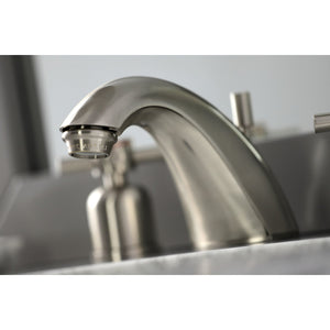 Concord FB8958DX Two-Handle 3-Hole Deck Mount Widespread Bathroom Faucet with Plastic Pop-Up, Brushed Nickel