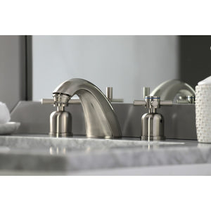 Concord FB8958DX Two-Handle 3-Hole Deck Mount Widespread Bathroom Faucet with Plastic Pop-Up, Brushed Nickel