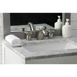 Concord FB8958DX Two-Handle 3-Hole Deck Mount Widespread Bathroom Faucet with Plastic Pop-Up, Brushed Nickel