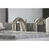 NuvoFusion FB8958NDL Two-Handle 3-Hole Deck Mount Widespread Bathroom Faucet with Plastic Pop-Up, Brushed Nickel