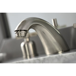Millennium FB8958ZX Two-Handle 3-Hole Deck Mount Widespread Bathroom Faucet with Plastic Pop-Up, Brushed Nickel