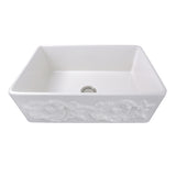 Nantucket Sinks 30-Inch Farmhouse Fireclay Sink with Grapes Apron