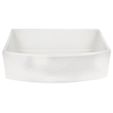 Nantucket Sinks' 33 Inch White Farmhouse Fireclay Sink with Curved Apron