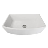 Nantucket Sinks' 33 Inch White Farmhouse Fireclay Sink with Curved Apron