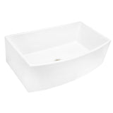 Nantucket Sinks' 33 Inch White Farmhouse Fireclay Sink with Curved Apron