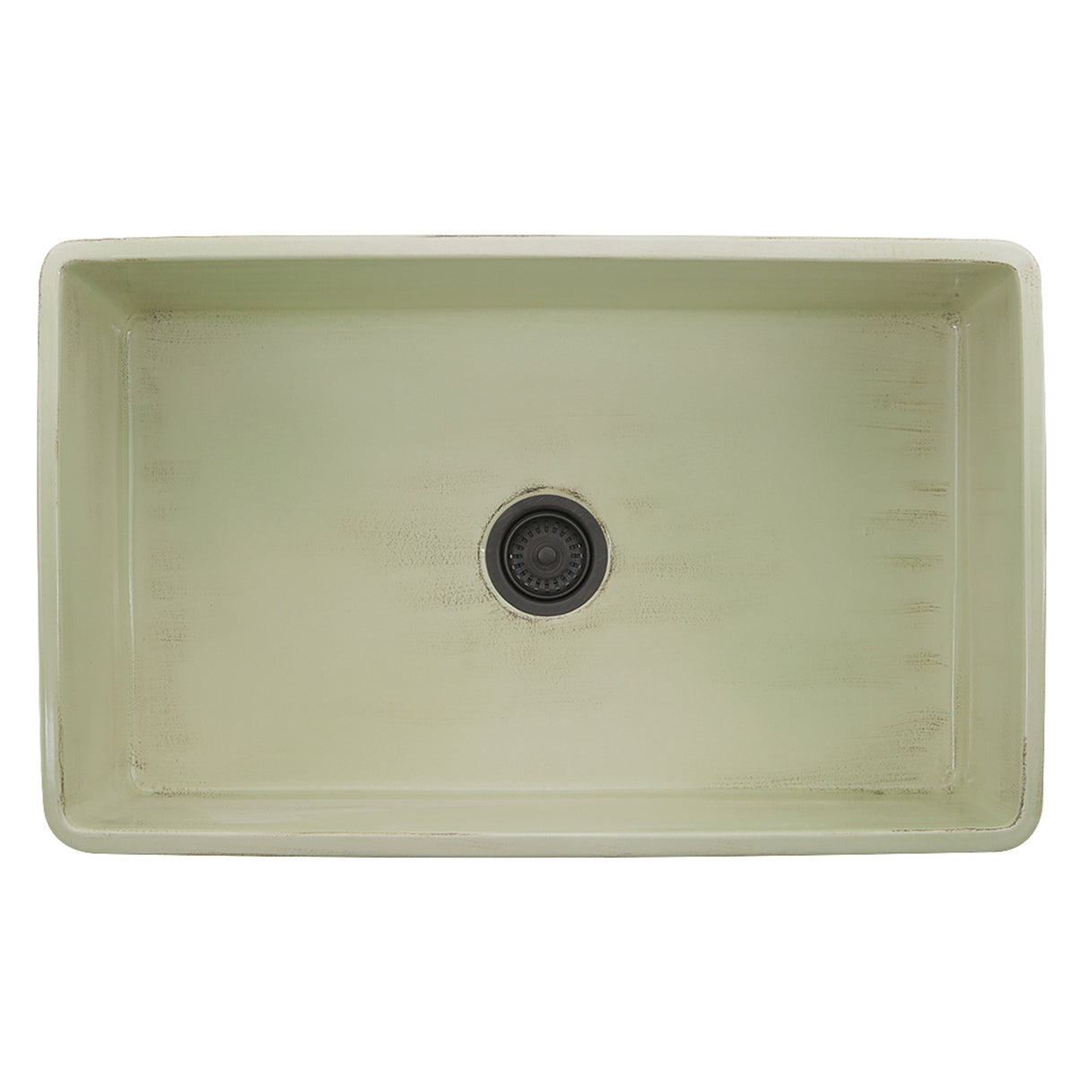 Nantucket Sinks 33-Inch Farmhouse Fireclay Sink with Shabby Green Finish