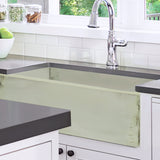 Nantucket Sinks 33-Inch Farmhouse Fireclay Sink with Shabby Green Finish