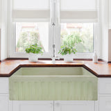 Nantucket Sinks 33-Inch Farmhouse Fireclay Sink with Shabby Green Finish